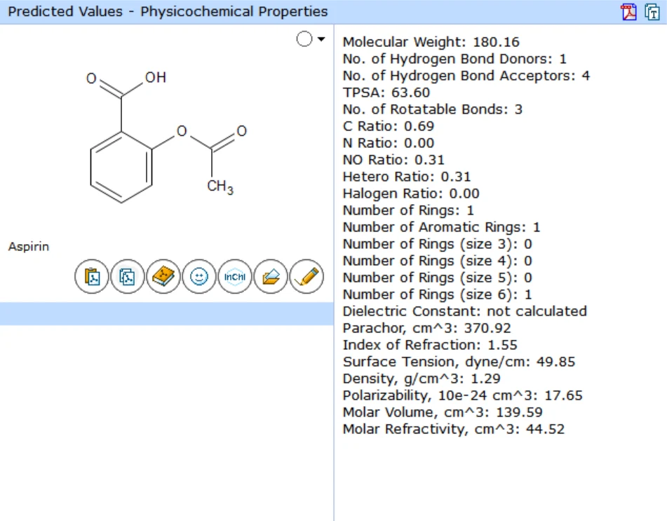 PhysChem Suite：化合物理化性质计算 界面