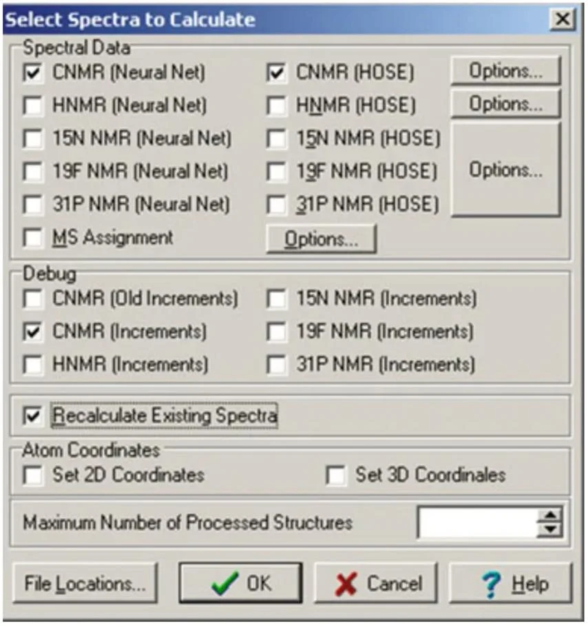 图3.40 Select Spectra to Calculate 对话窗口