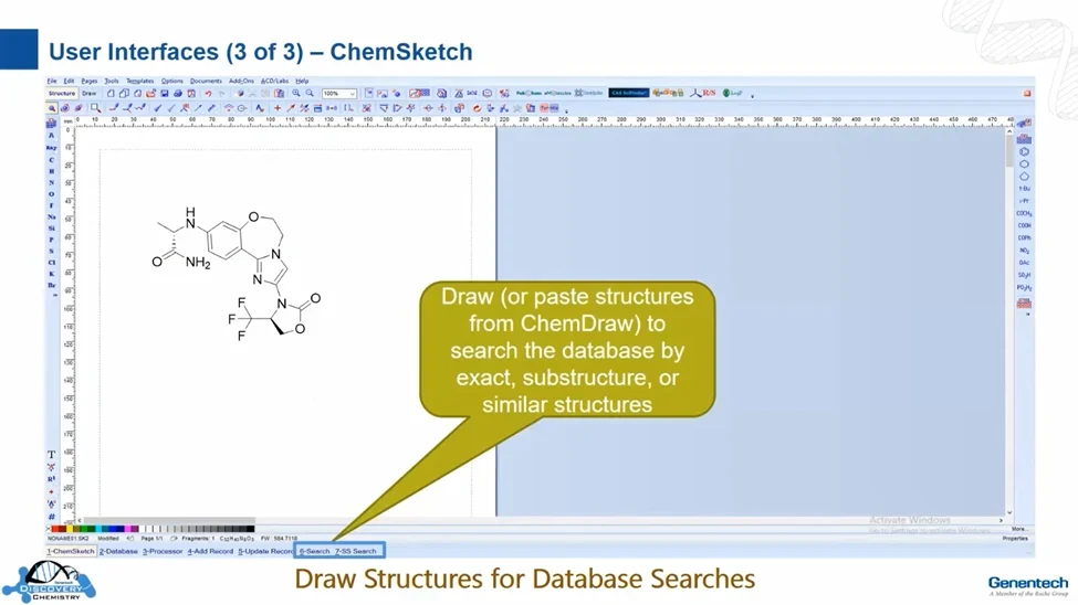 ChemSketch 中的结构与子结构检索