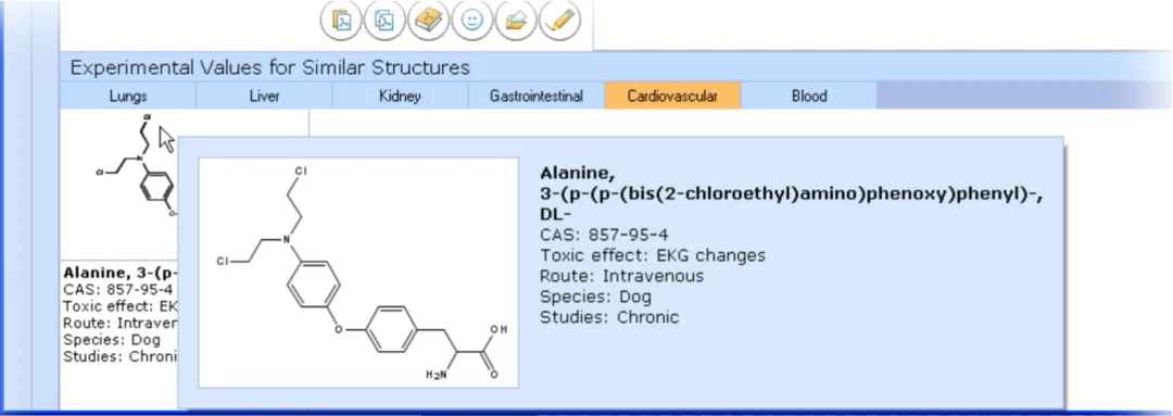 化合物健康影响预测：Health Effects 模块 界面